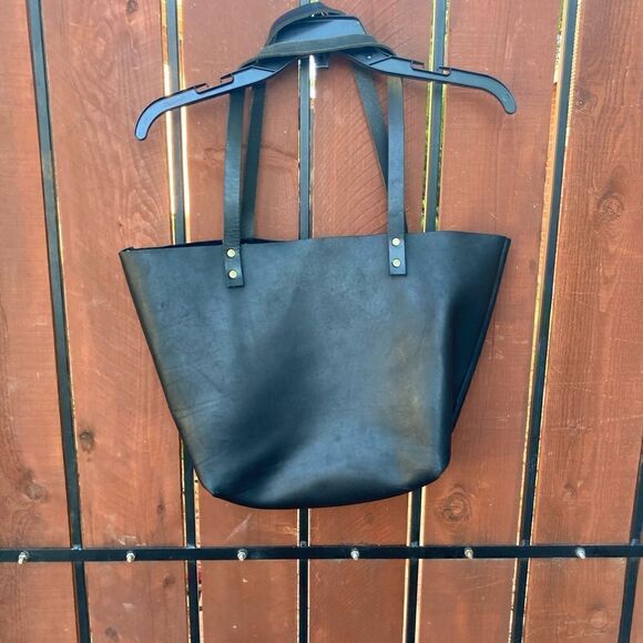 Portland Leather Company TOTE BAG size Medium black - Picture 6 of 9